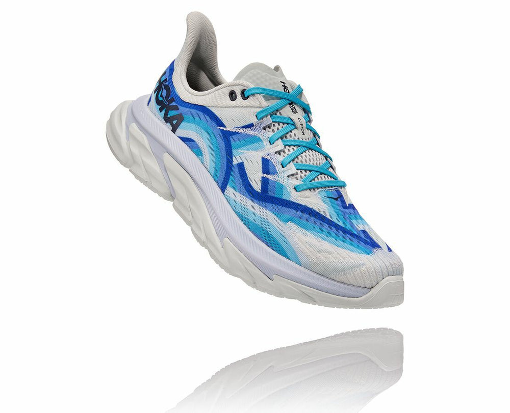 HOKA|All Gender Clifton Edge Geometric Dazzling Blue / Blue Flower