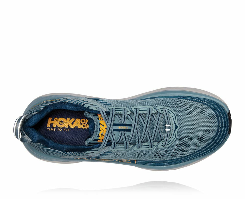 HOKA|Men's Bondi 6 Lead / Majolica Blue