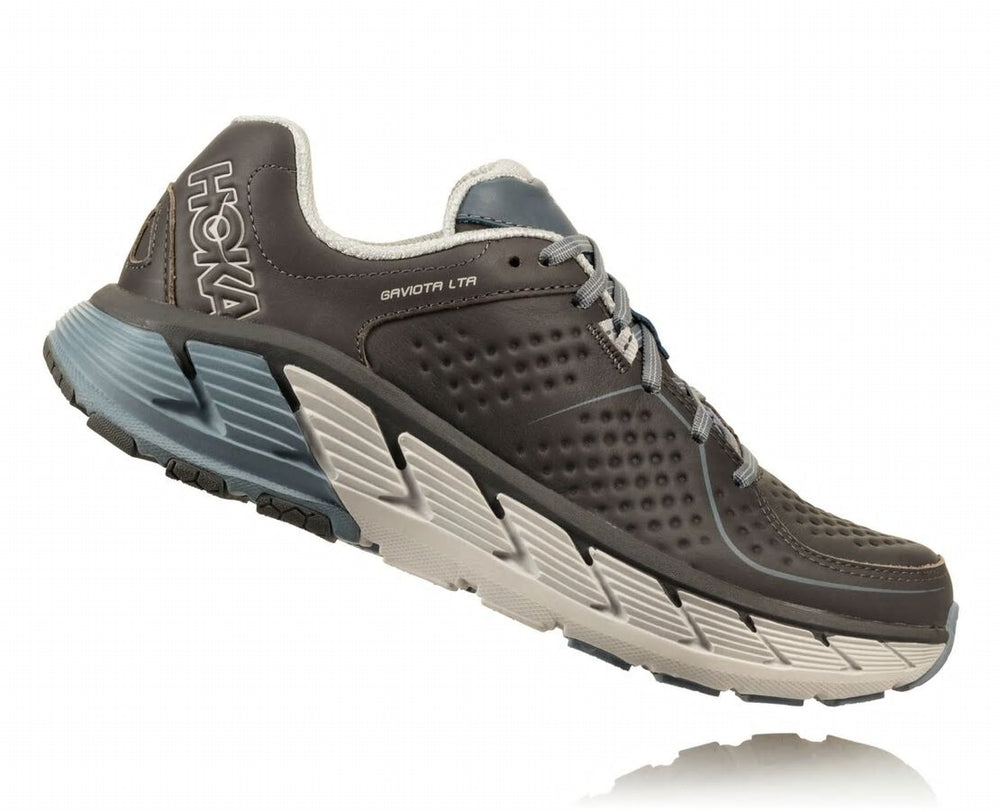 HOKA|Men's Gaviota Leather Charcoal / Tradewinds