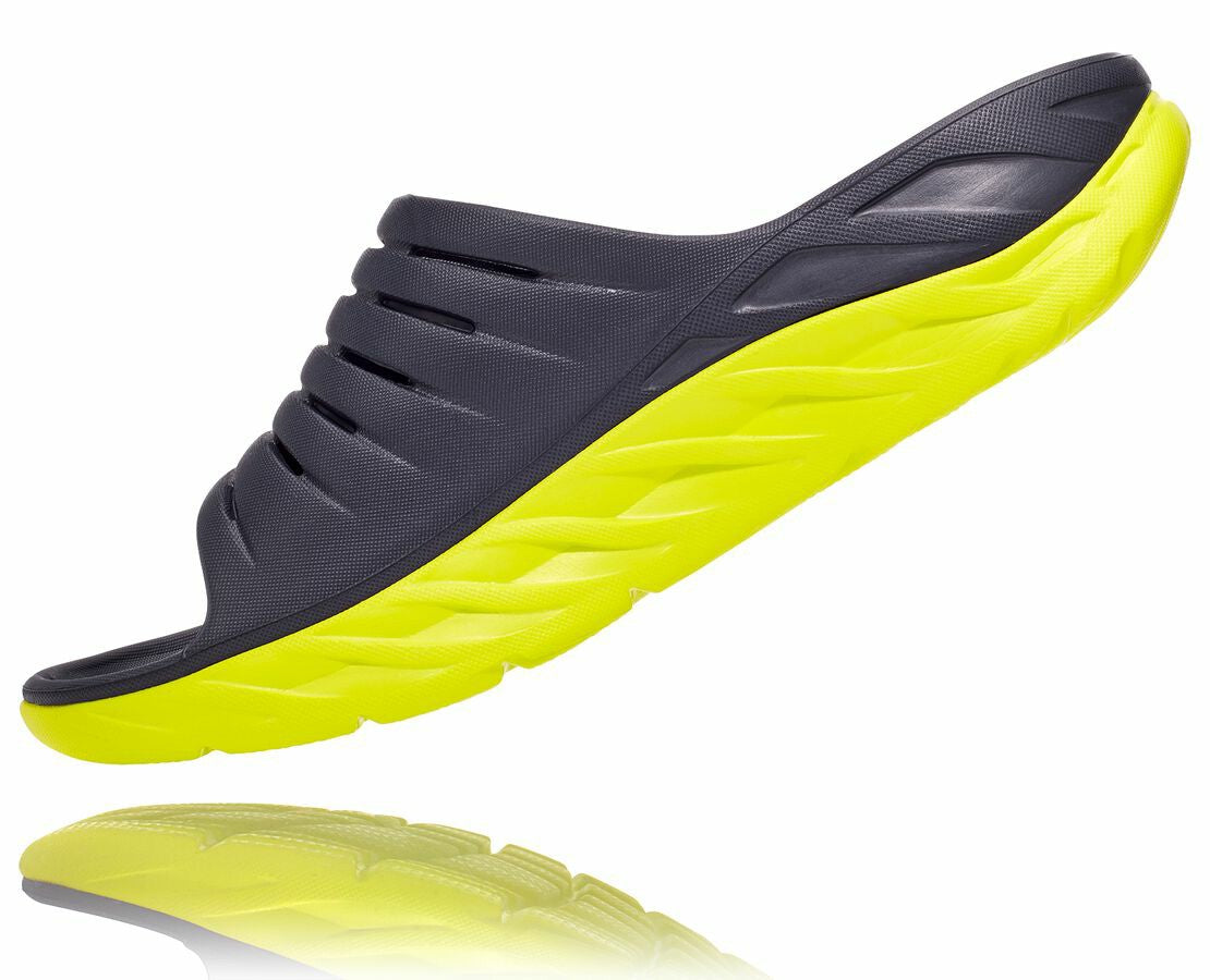 HOKA|Men's ORA Recovery Slide Odyssey Grey / Evening Primrose