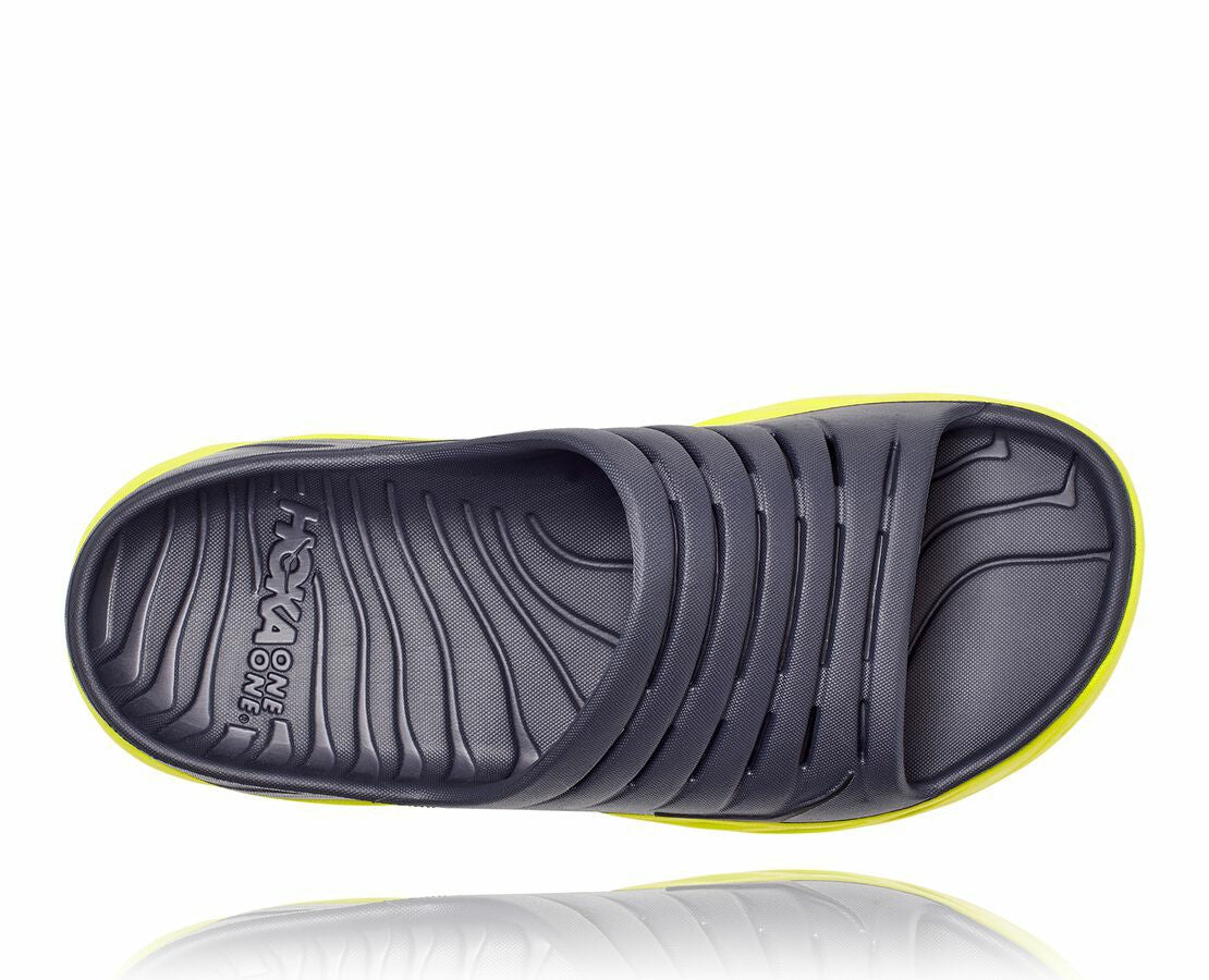 HOKA|Men's ORA Recovery Slide Odyssey Grey / Evening Primrose