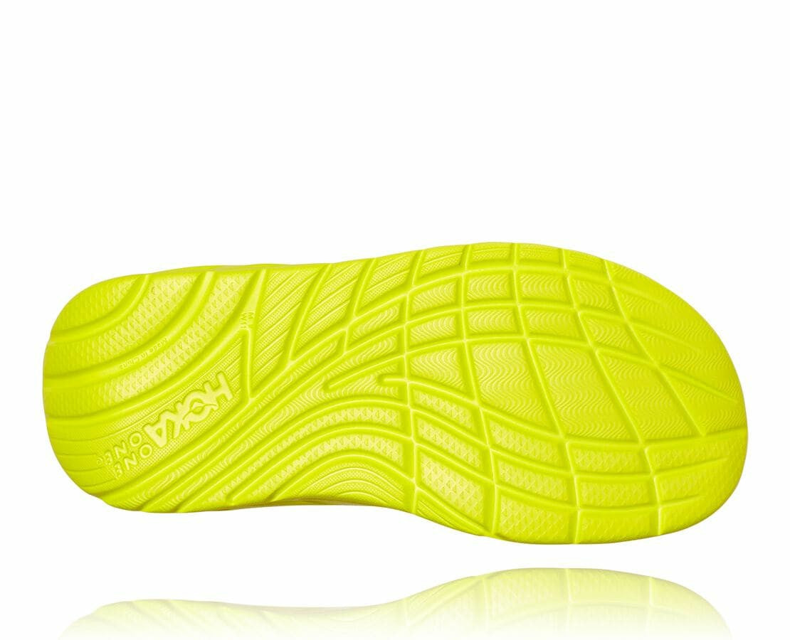 HOKA|Men's ORA Recovery Slide Odyssey Grey / Evening Primrose