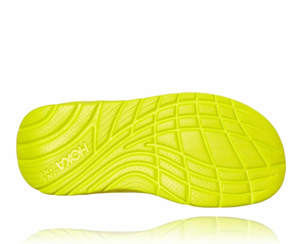 HOKA|Men's ORA Recovery Slide Odyssey Grey / Evening Primrose