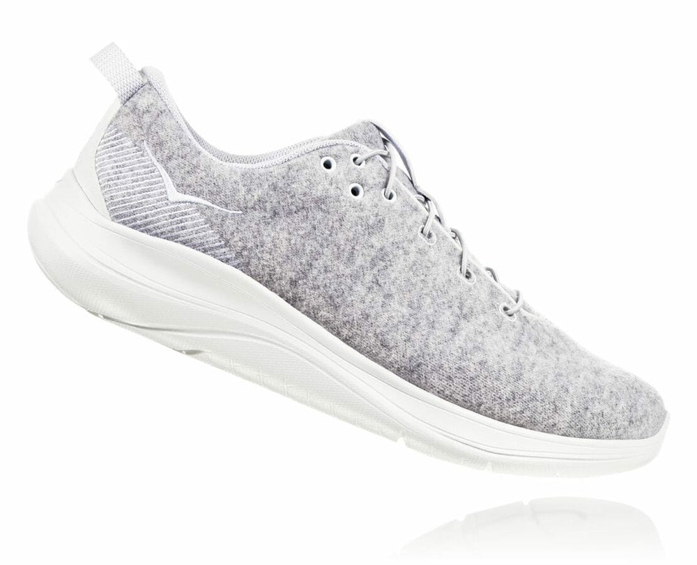 HOKA|Women's Hupana Flow Wool Lunar Rock / Blanc De Blanc