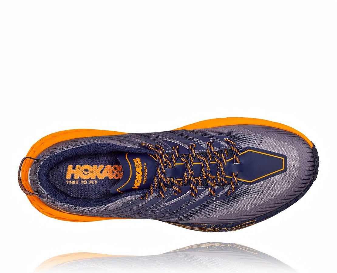 HOKA|Men's Speedgoat 4 Black Iris / Bright Marigold