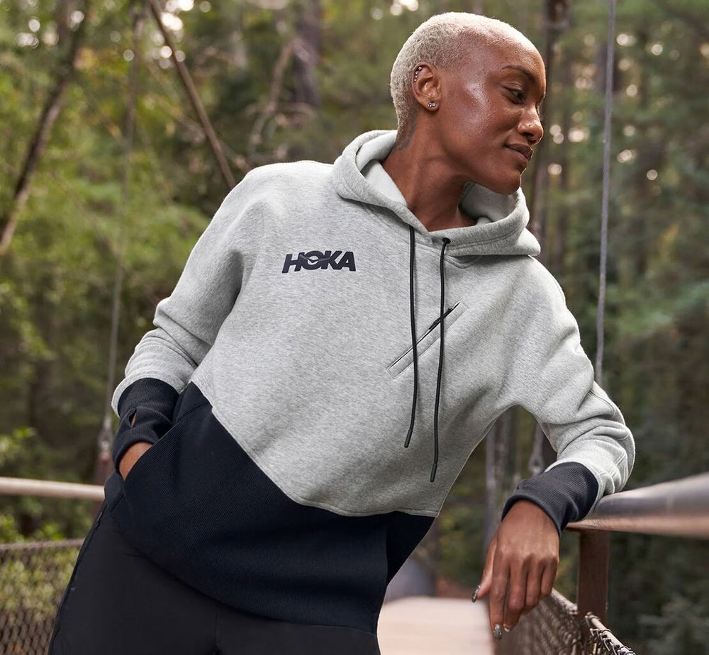 HOKA|Women's Hoodie Heather Grey