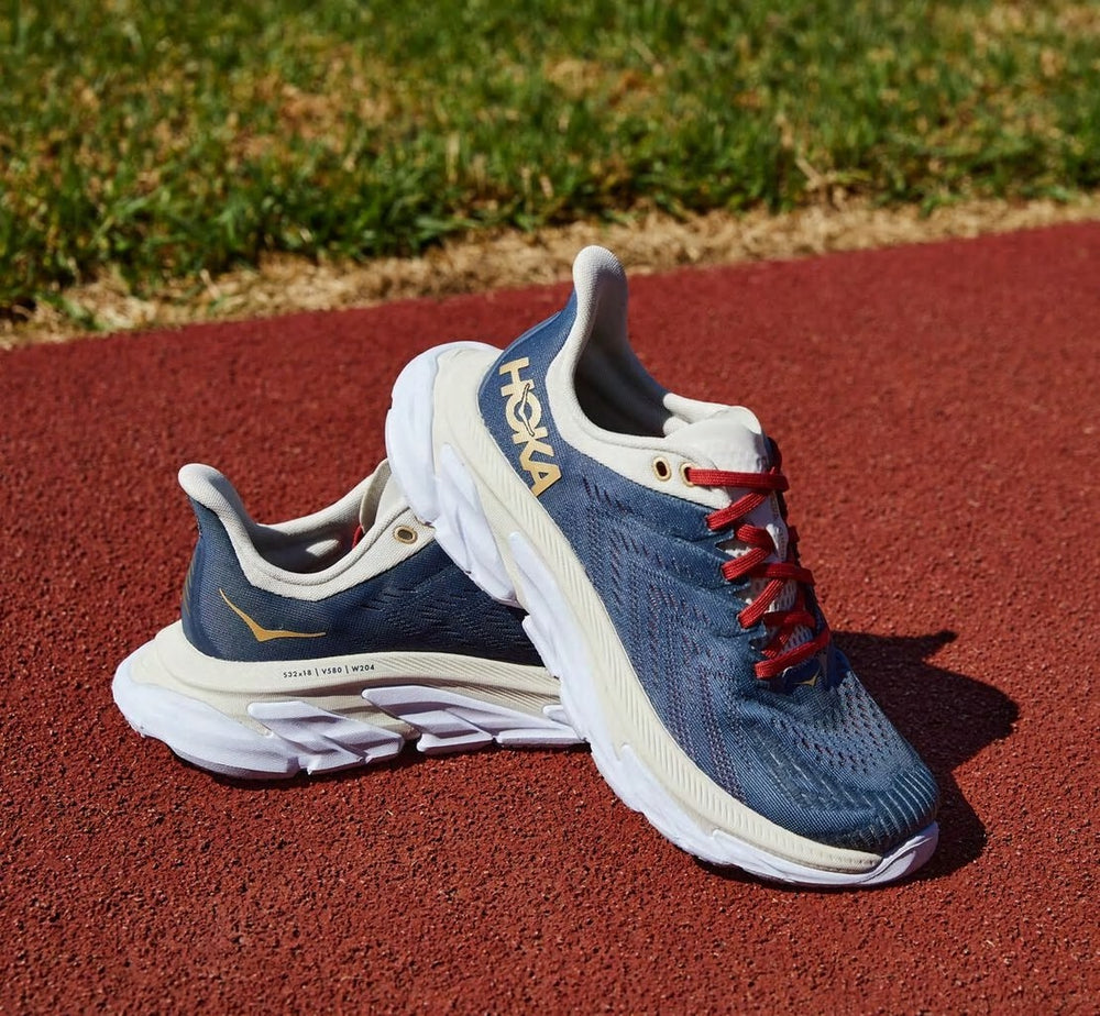 HOKA|Women's Clifton Edge Vintage Indigo / Tofu
