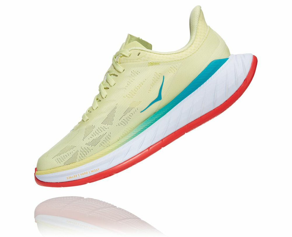 HOKA|Women's Carbon X 2 Luminary Green / Hot Coral