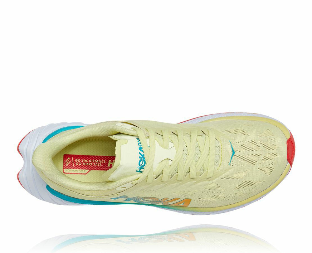 HOKA|Women's Carbon X 2 Luminary Green / Hot Coral