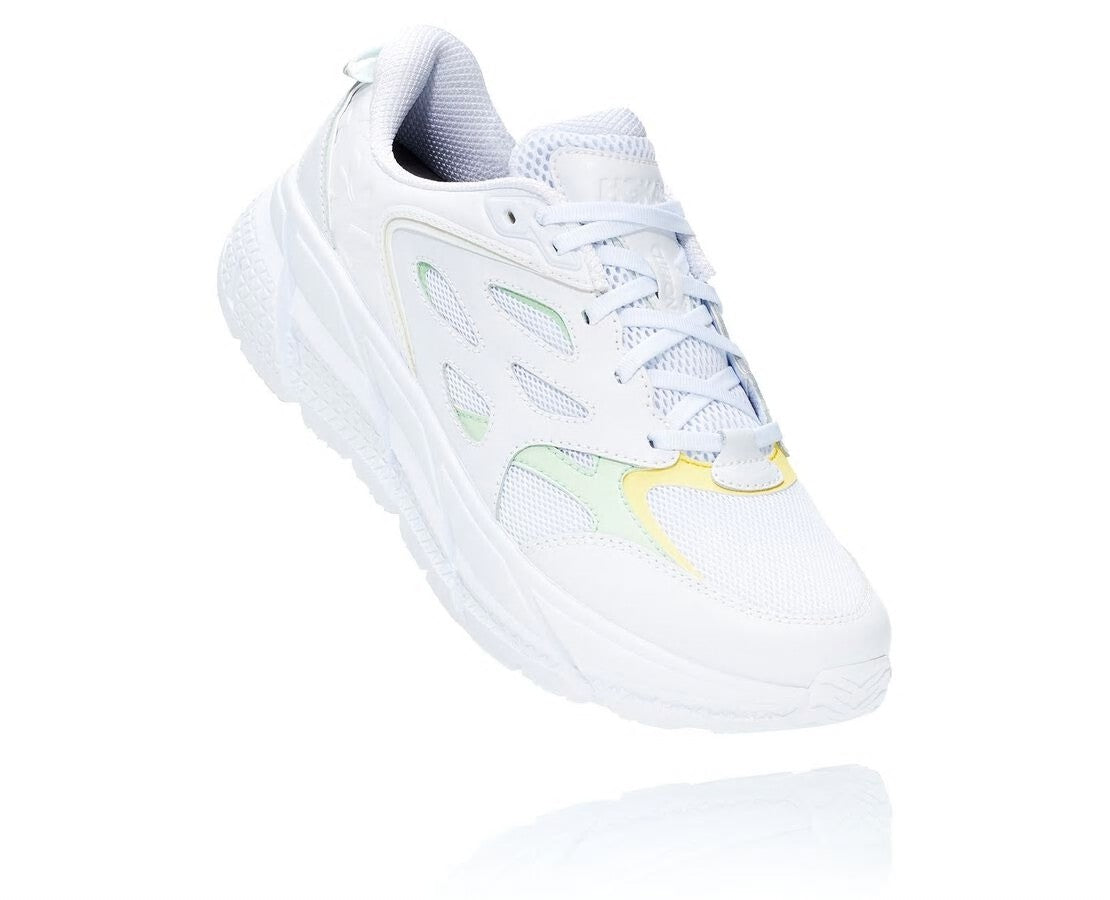 HOKA|All Gender Clifton L White / Green Ash