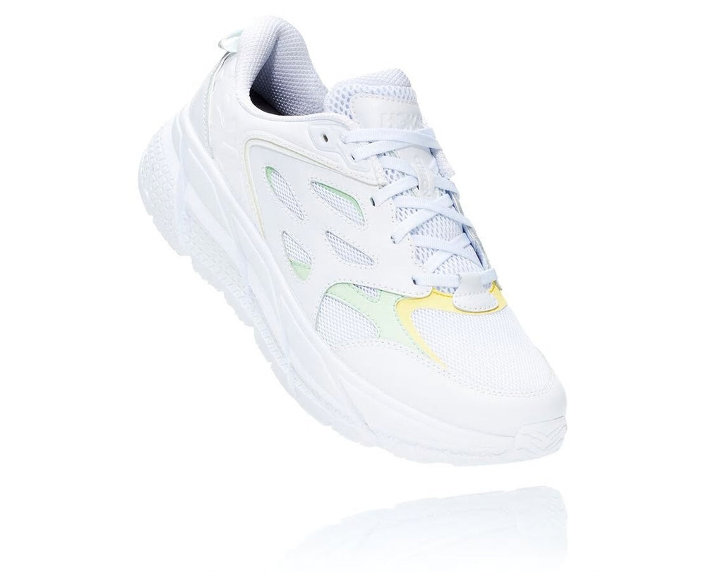 HOKA|All Gender Clifton L White / Green Ash