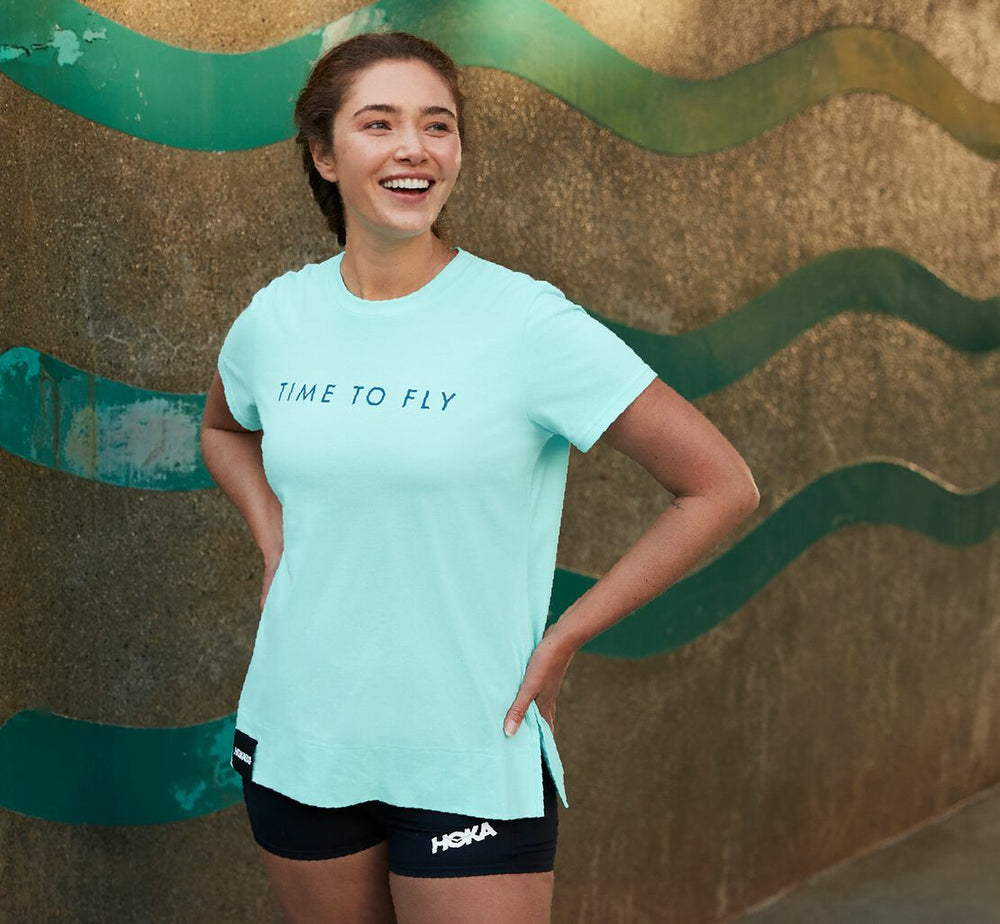 HOKA|Women's Brand Tee Blue Tint
