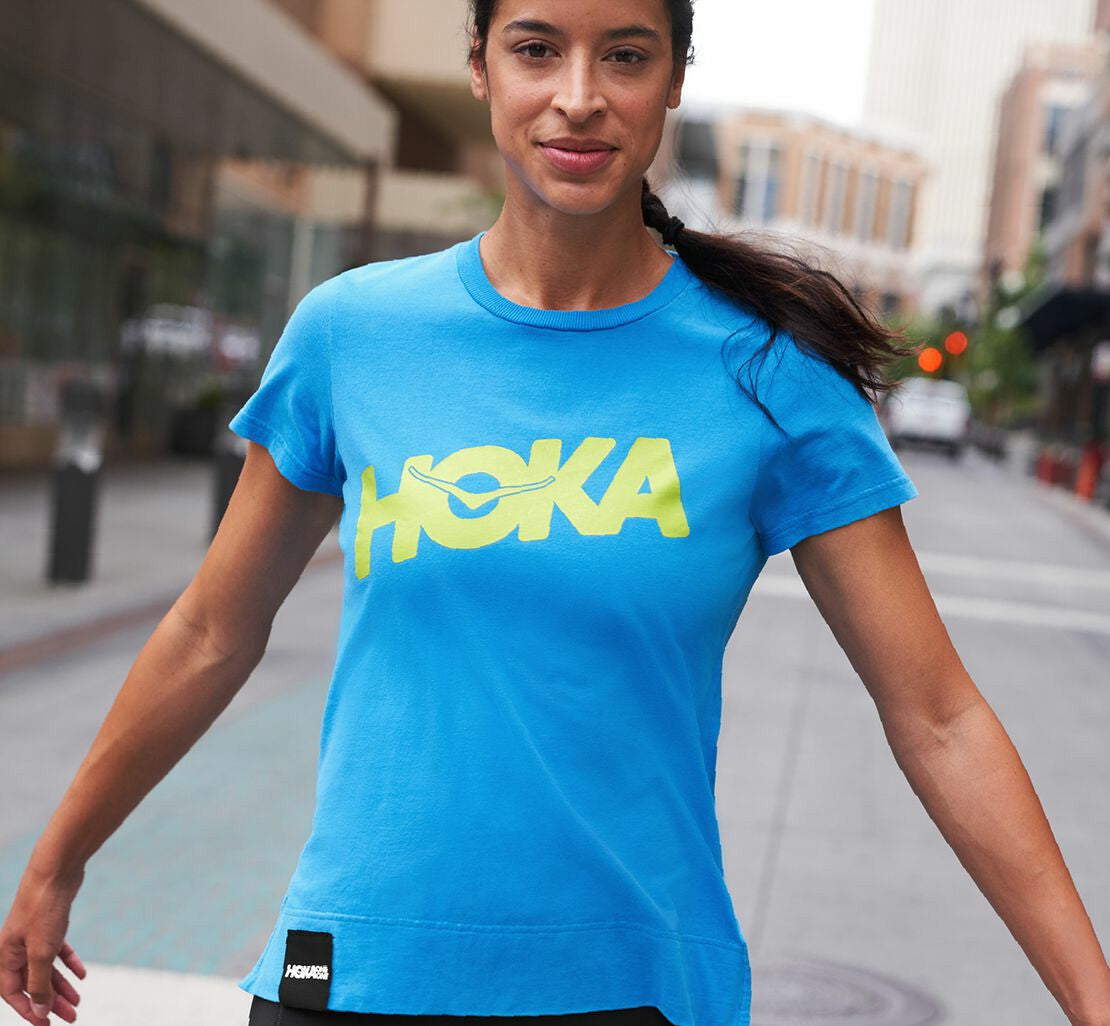 HOKA|Women's Brand Tee Diva Blue