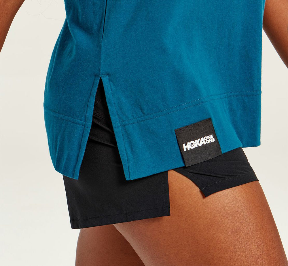 HOKA|Women's Brand Tee Moroccan Blue