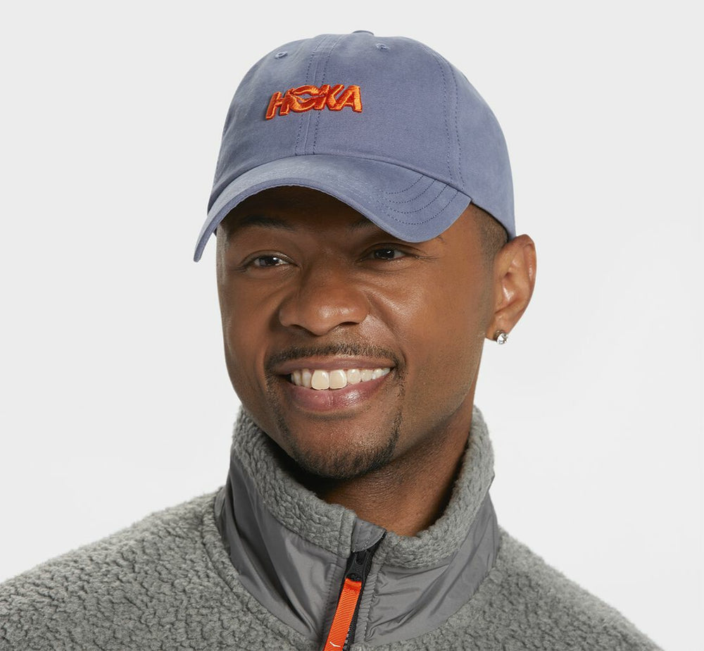 HOKA|All Gender Casual Hat Blue Grey / Vermilion Orange