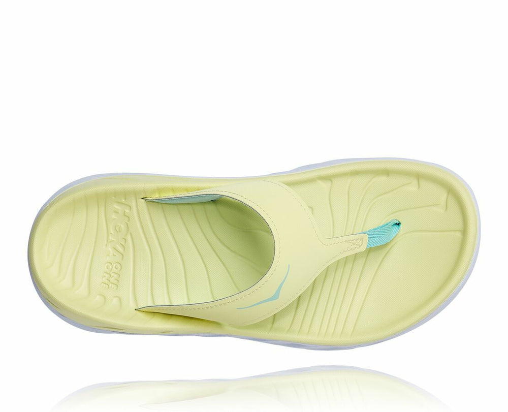 HOKA|Women's ORA Recovery Flip Luminary Green / Blue Tint