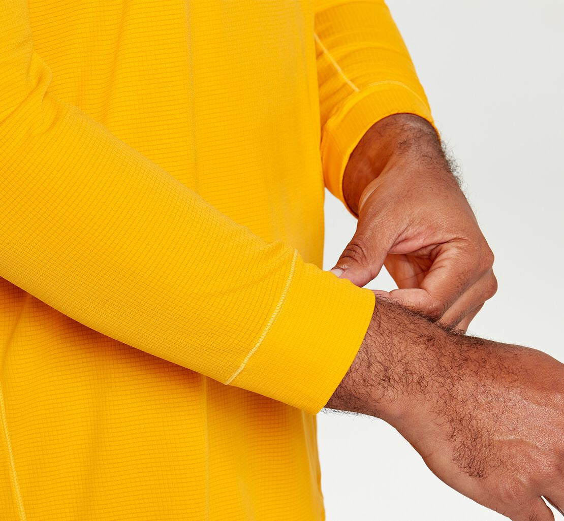 HOKA|Men's Performance 3/4 Sleeve Saffron