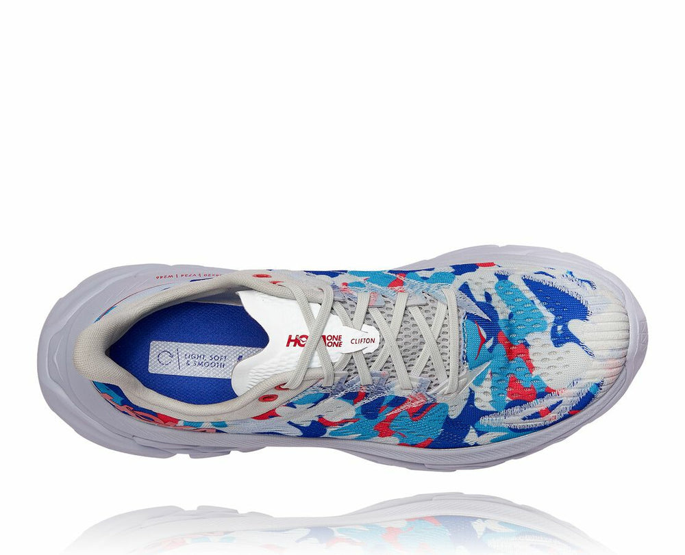 HOKA|All Gender Clifton Edge Geometric Ballad Blue / Blue Flower
