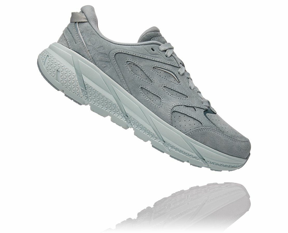 HOKA|All Gender Clifton L Suede Grey Mist / Misty Blue