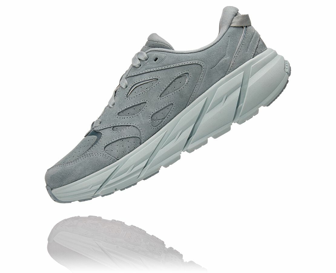 HOKA|All Gender Clifton L Suede Grey Mist / Misty Blue